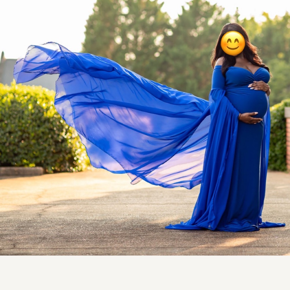 Blue maternity dress size fits :36DD